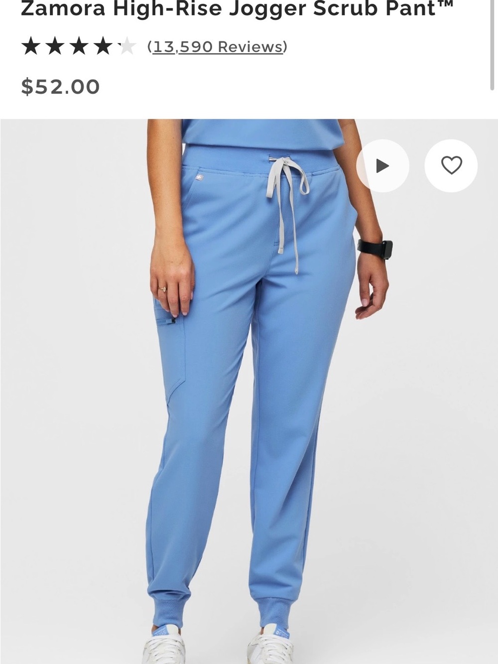 Figs Zamora High-Rise Scrub Pant Ceil Blue